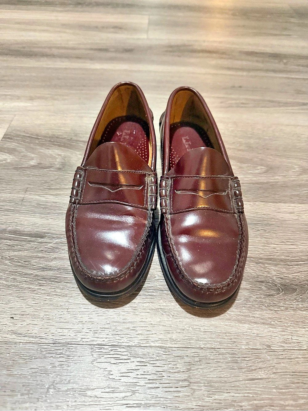 Penny Loafers Burgundy Leather Loafers US 9